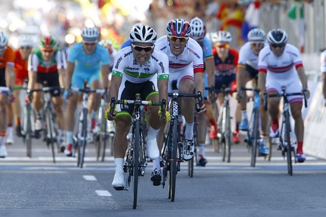 Caleb Ewan (Australia) secures silver medal and Kristoffer Skjerping (Norway) takes the bronze