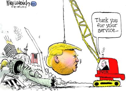 Political Cartoon U.S. Trump Putin Russia afghanistan bounty