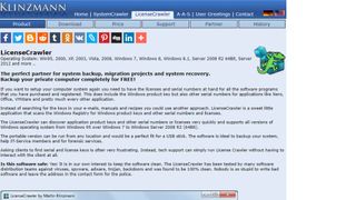 LicenseCrawler website screenshot