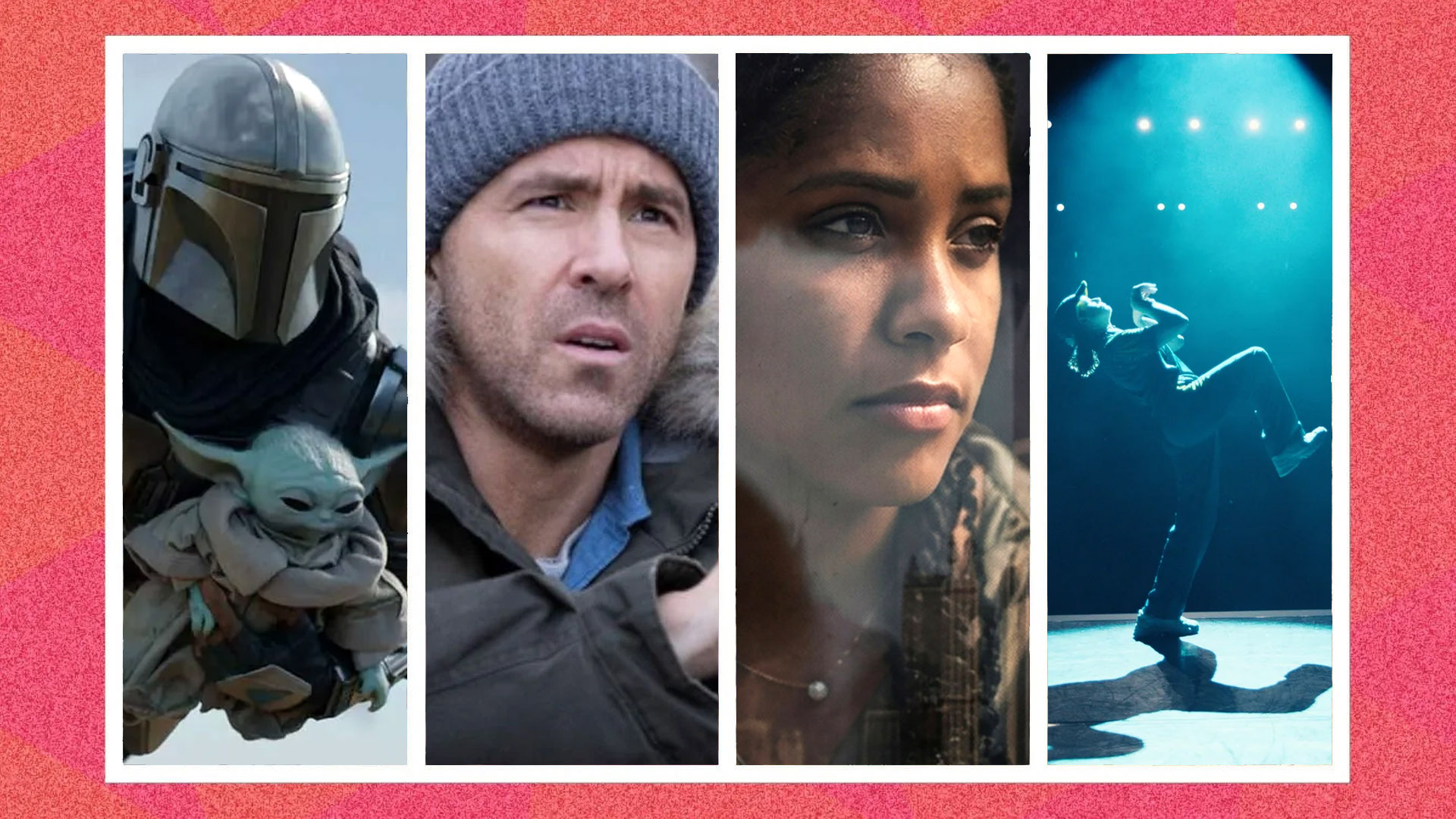 Four images from TV shows and movies. 