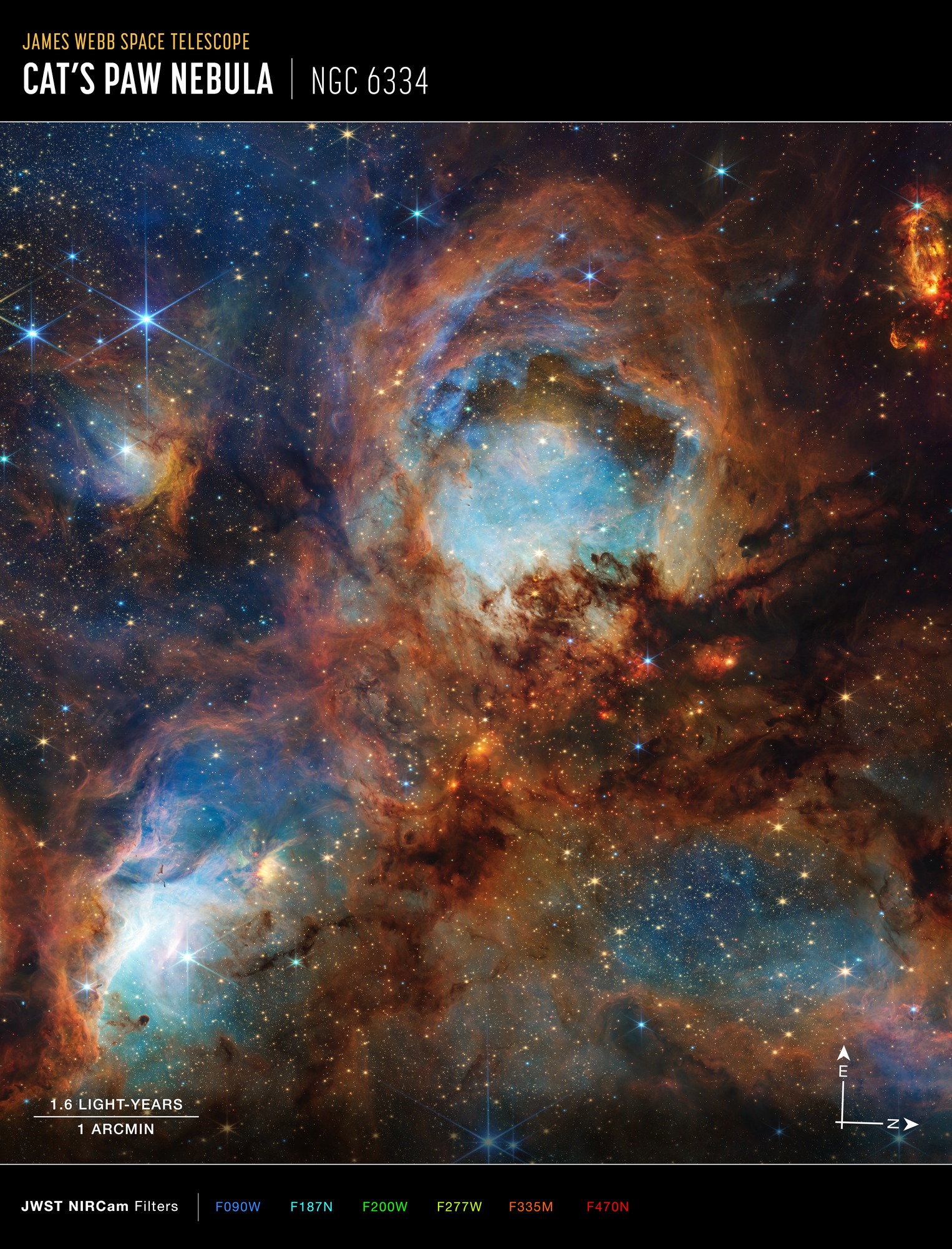 a multi-colored, round cloud of gas on a starry background