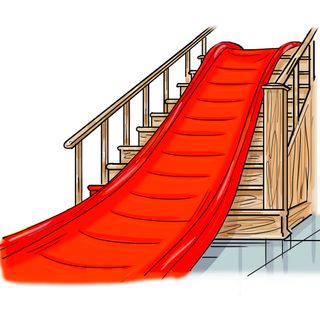stairs slide with white background and drawing