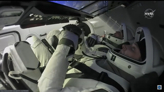 Crew-1 astronauts seen while relocating their SpaceX Crew Dragon on April 5, 2021.