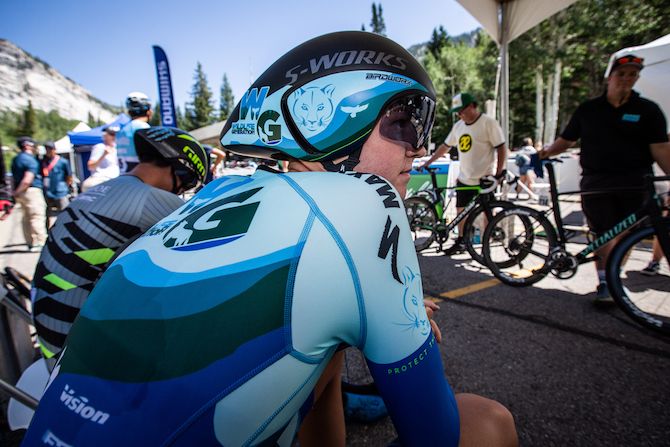 Camden Vodicka (Wildlife Generation) waits for the start of his prologue time trial at the 2019 Tour of Utah