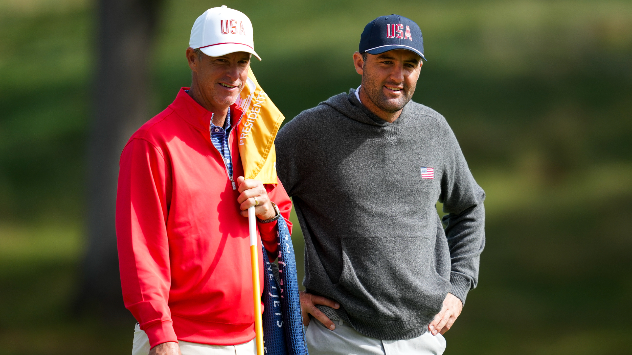 Scottie Scheffler and Ted Scott smiling