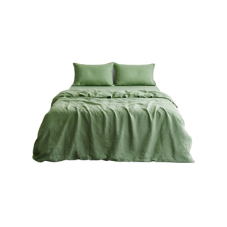 pistachio linen bedding set
