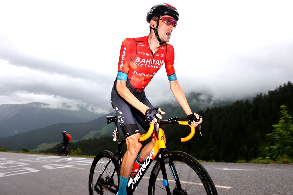 LE GRAND BORNAND FRANCE JULY 03 Wout Poels of The Netherlands and Team Bahrain Victorious during the 108th Tour de France 2021 Stage 8 a 1508km stage from Oyonnax to Le GrandBornand LeTour TDF2021 on July 03 2021 in Le Grand Bornand France Photo by Michael SteeleGetty Images