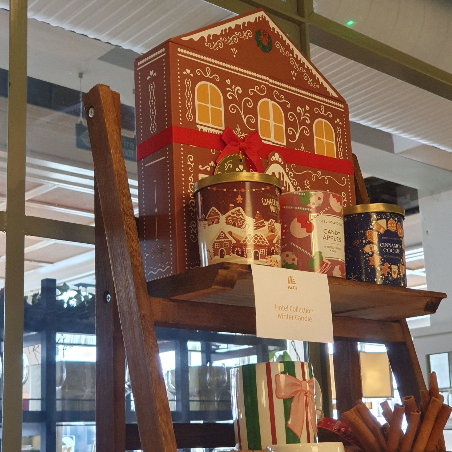 Aldi's scented candle advent calendar displayed at the retailer's Christmas press preview for 2026