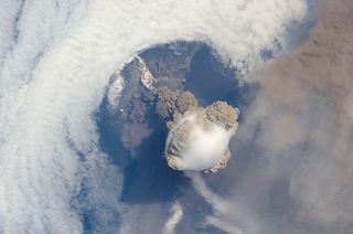 Astronauts on the International Space Station captured footage of the 2009 Sarychev eruption.