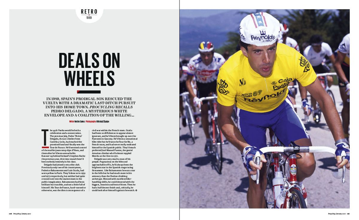 Retro feature on Pedro Delgado in Procycling