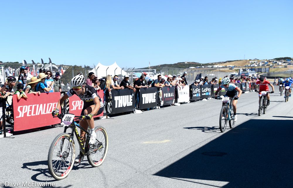 Jenny Rissveds (Scott Odlo) takes her first short track victory at the Sea Otter Classic