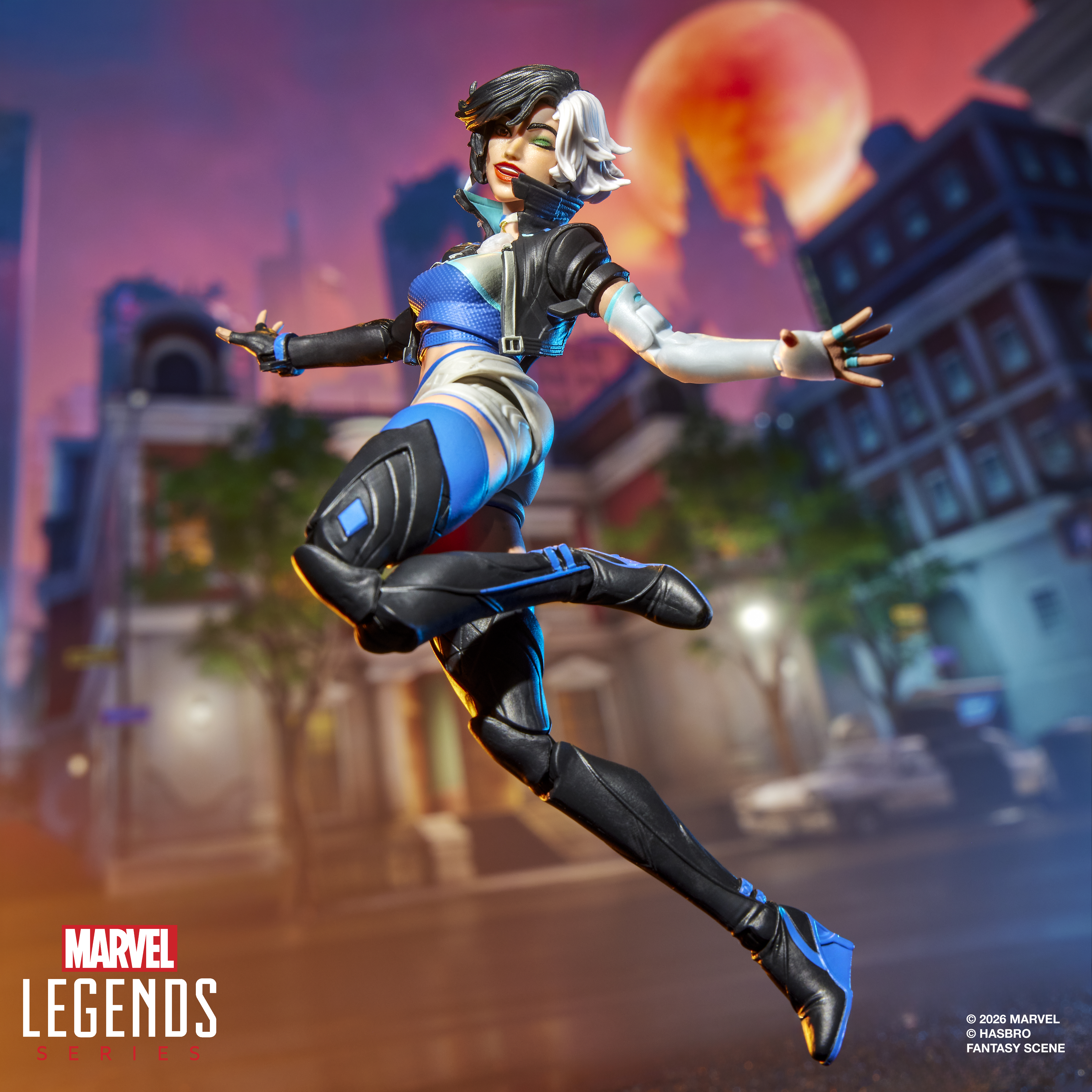 Marvel Rivals Luna action figure posed against a colorful background