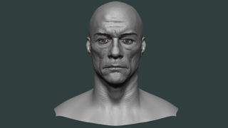 3D sculpture of a man's head