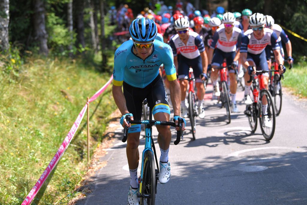 BIELSKOBIALA POLAND AUGUST 07 Jakob Fuglsang of Denmark and Astana Pro Team during the 77th Tour of Poland 2020 Stage 3 a 2031km stage from Wadowice to BielskoBiaa 433m TourdePologne tdp20 on August 07 2020 in BielskoBiala Poland Photo by Luc ClaessenGetty Images