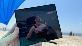 Samsung Galaxy Z Fold 6 on beach