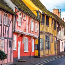 medieval houses in bright colours