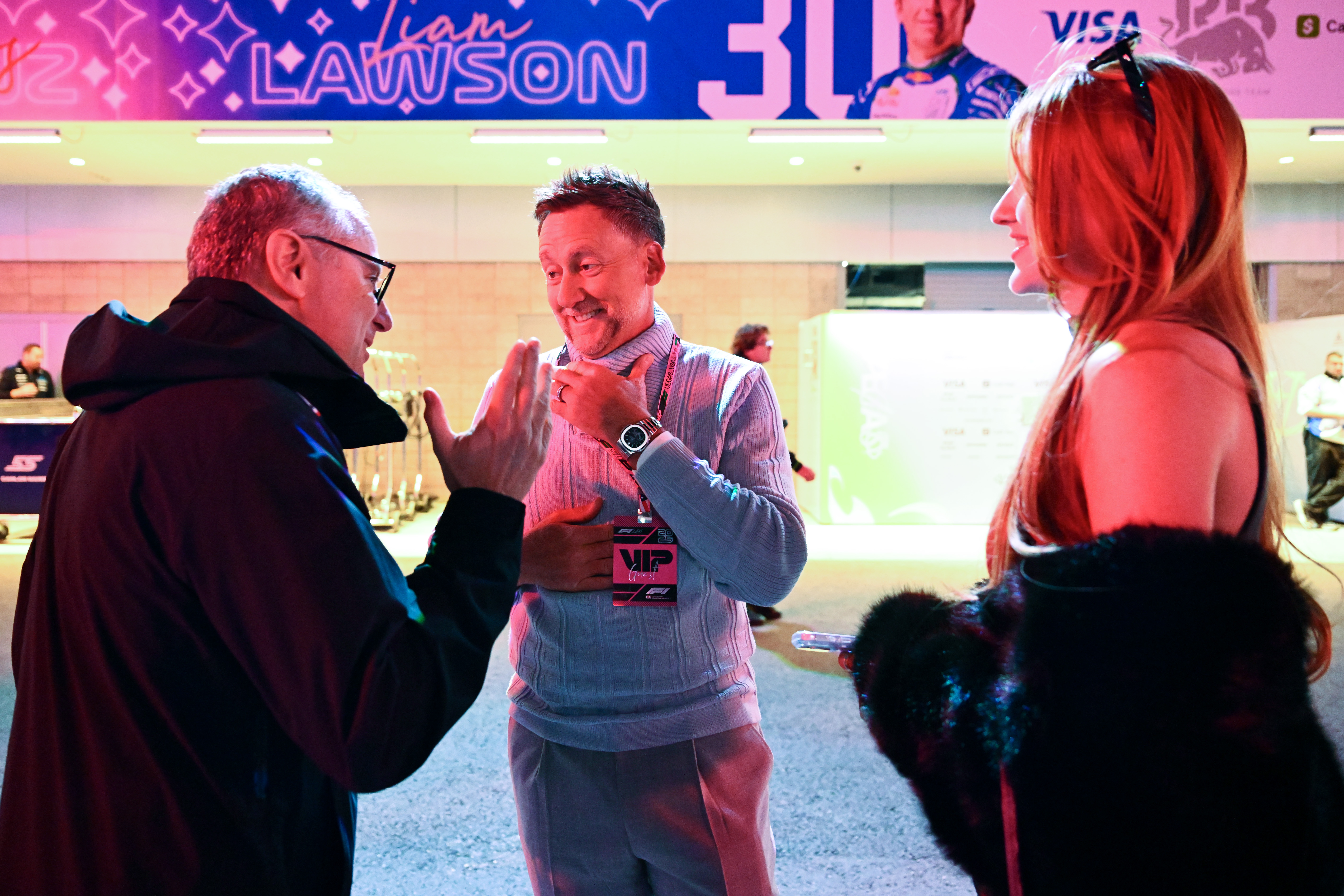 Ian Poulter in the Paddock prior to the F1 Grand Prix of Las Vegas at Las Vegas Strip Circuit
