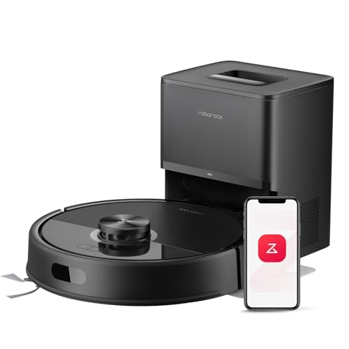 Roborock Q7 M5+ Robot Vacuum and Mop, Upgraded From Q5 Max+, Up to 7-9 Weeks Self-Empty, 10000pa Suction, Dual Anti-Tangle System for Pet Hair & Carpet, Precisense Lidar Navigation, App Control, Black