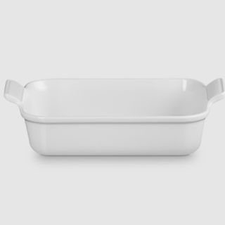 white Le Creuset stoneware dish