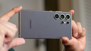 Samsung Galaxy S24 Ultra camera closeup.