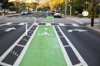 Image of a bike lane in the US