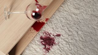 red wine spilt on carpet