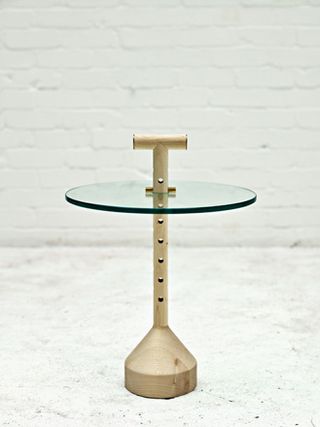 ’Spade Side Table’, hand-turned from a block of English sycamore