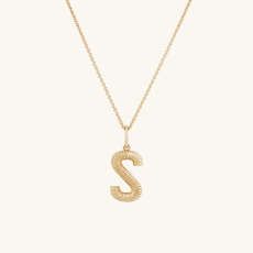 Bold Letter Pendant Necklace in Gold Vermeil | Mejuri
