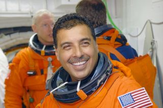 STS-128 mission specialist José Hernández awaits boarding space shuttle Discovery for his launch in August 2009.