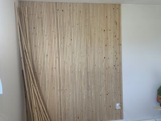 DIY Project bamboo feature wall process
