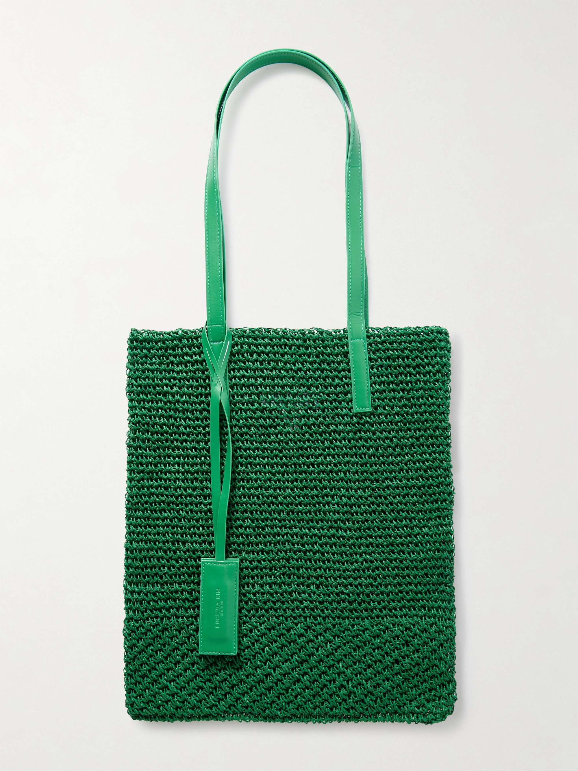 Chelsea Leather-Trimmed Crochet Tote