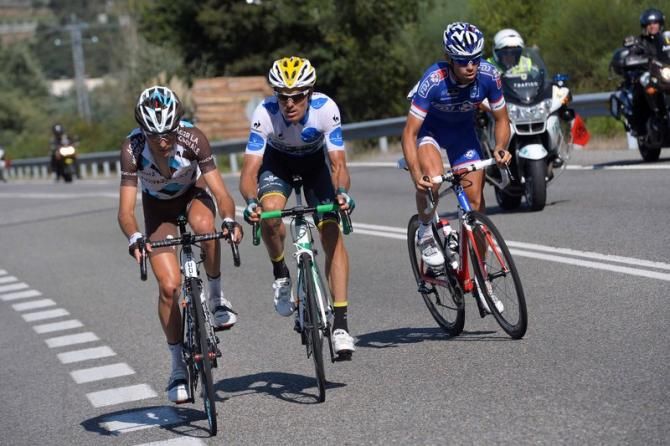 Hupert Dupont (Ag2r-La Mondiale), Luis Leon Sanchez (Caja Rural) and Johan Le Bon (FDJ.fr)