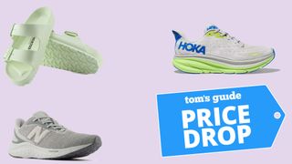 Birkenstocks, New Balance, and Hoka footwear