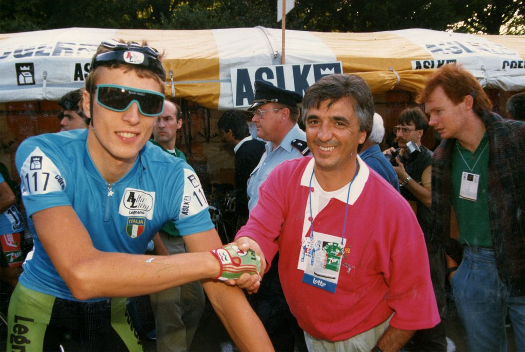 1998 Worlds winner Maurizio Fondriest with Ivano Fanini in Ronse