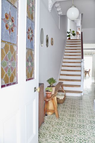 Hallway with Moroccan encaustic tiles