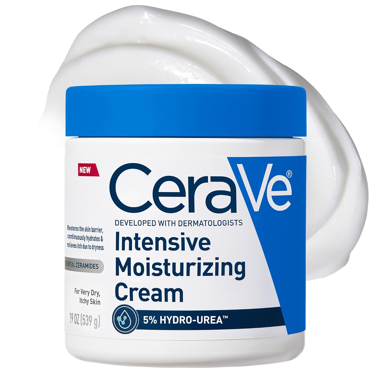 Cerave Intensive Moisturizing Cream, Body Moisturizer With Shea Butter, 72h Hydration + Skin Barrier Repair, Fragrance-Free Body Lotion for Extremely Dry Skin, 19oz
