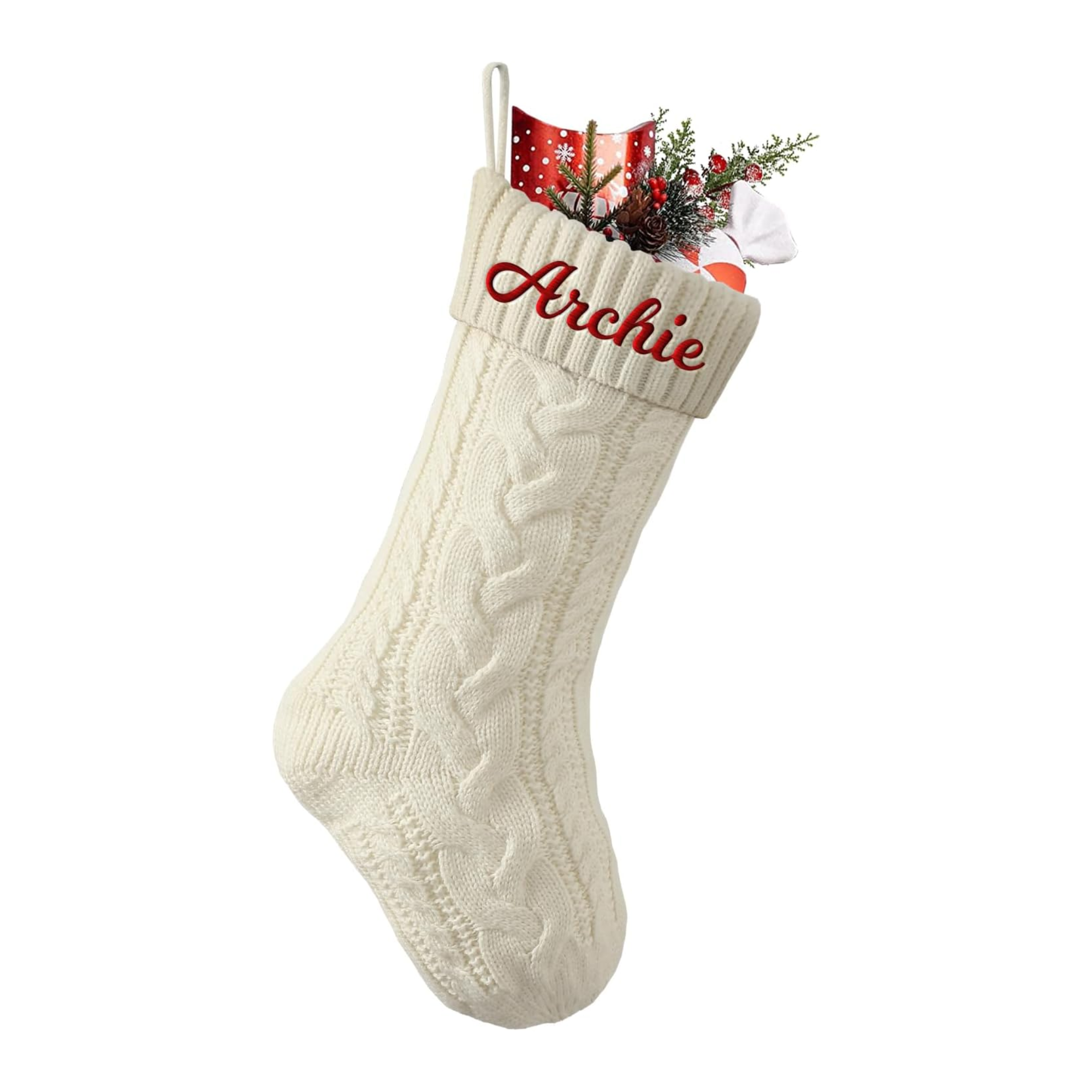 a white christmas stocking