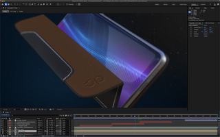 Adobe After Effects and Substance 3D; a render of a phone