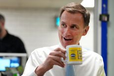 Spring Budget: Jeremy Hunt drinks a cup of tea