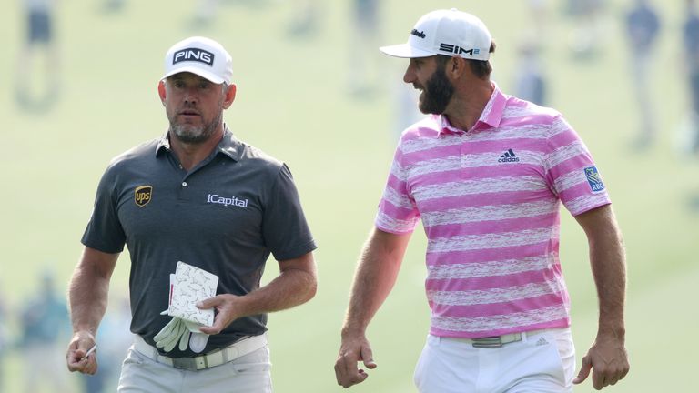 Lee Westwood and Dustin Johnson pictured
