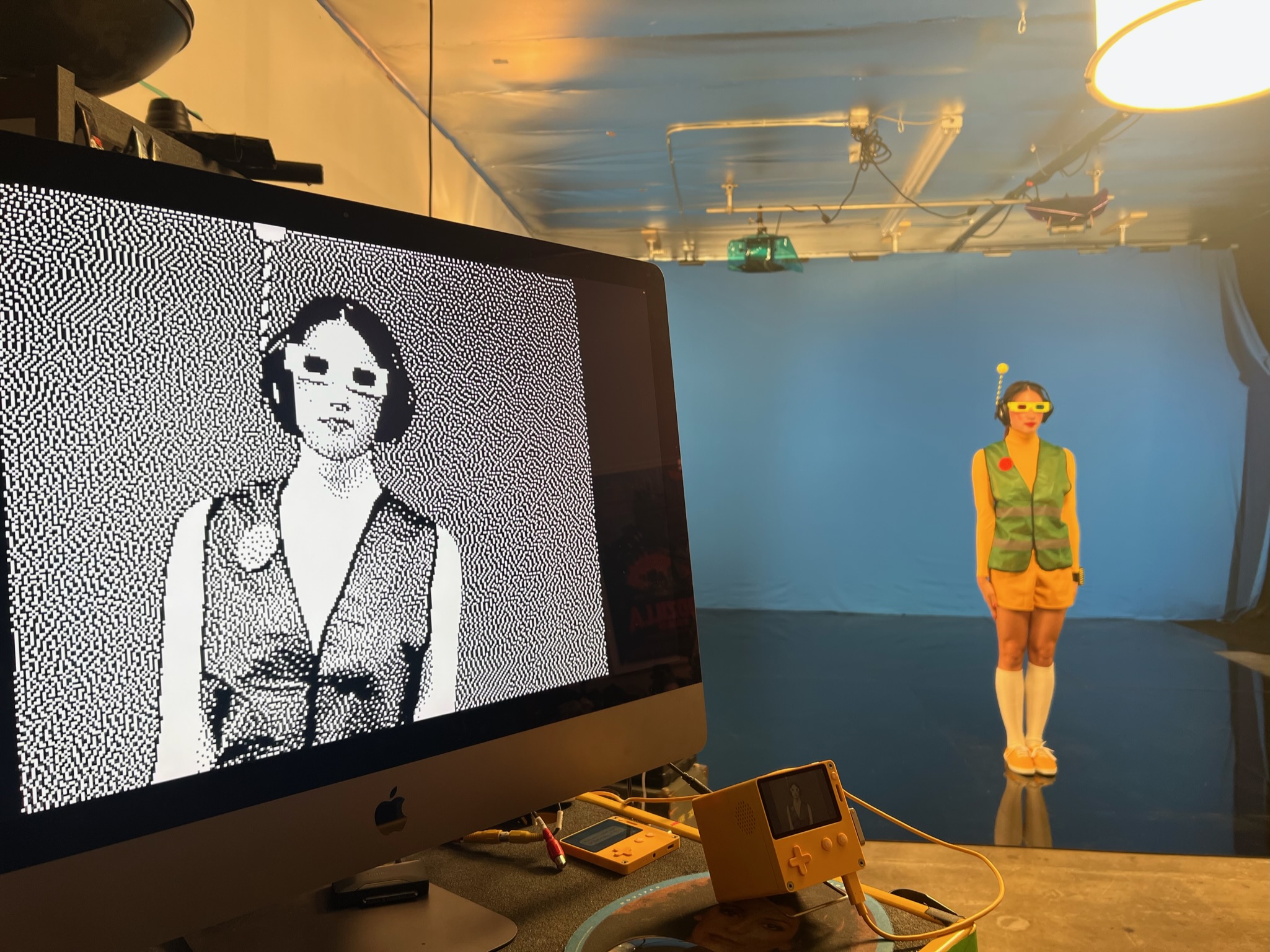 Blippo+; Subroutines dancer and choreographer Maya Man prepares for her dithered close-up.