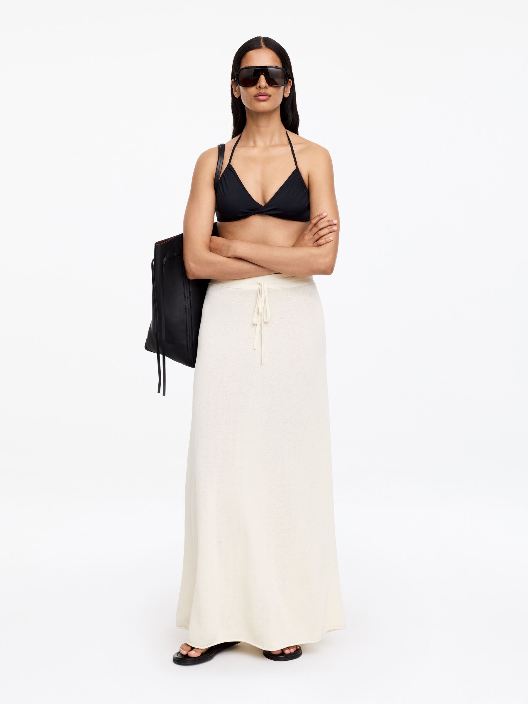Knitted Linen-Blend Skirt &amp;ndash; Off-White &amp;ndash; Women &amp;ndash; Arket Gb