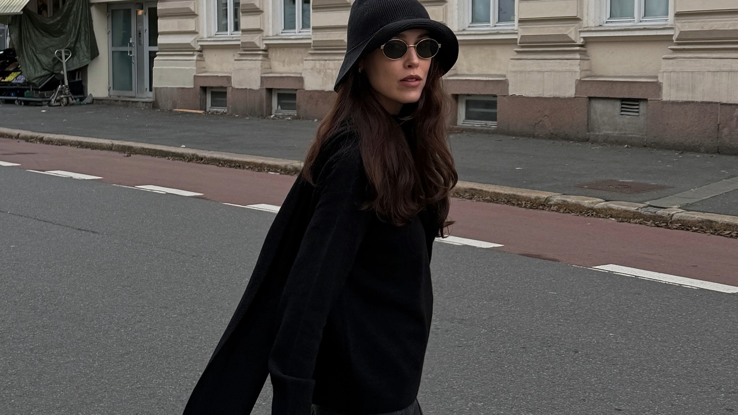 Annabel Rosendahl in a black Vince sweater.