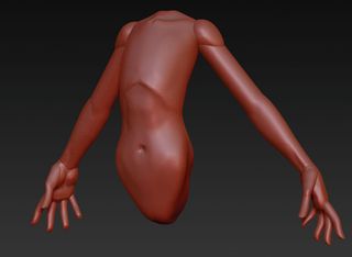 3D sculpt of torso and arms