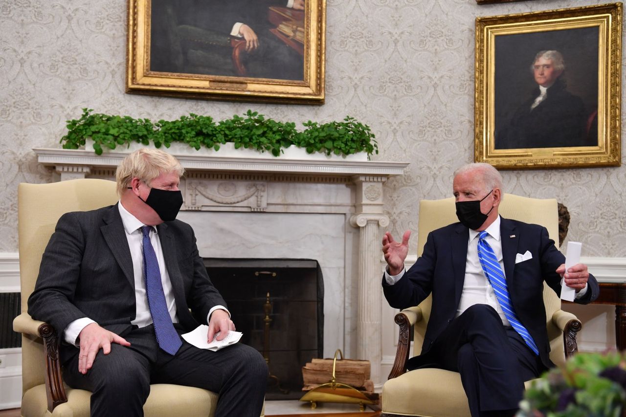 Boris Johnson and Joe Biden in the White House