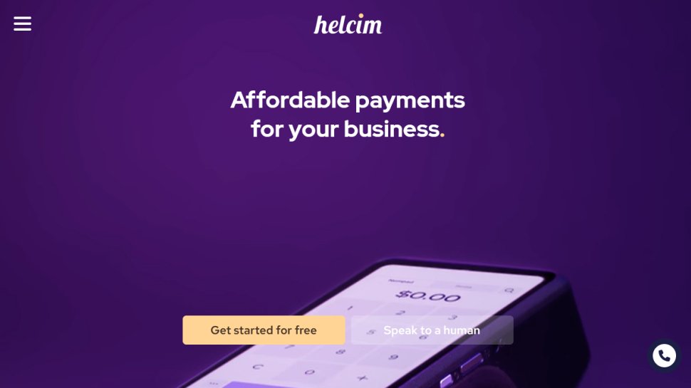Helcim website screenshot (October 2025).