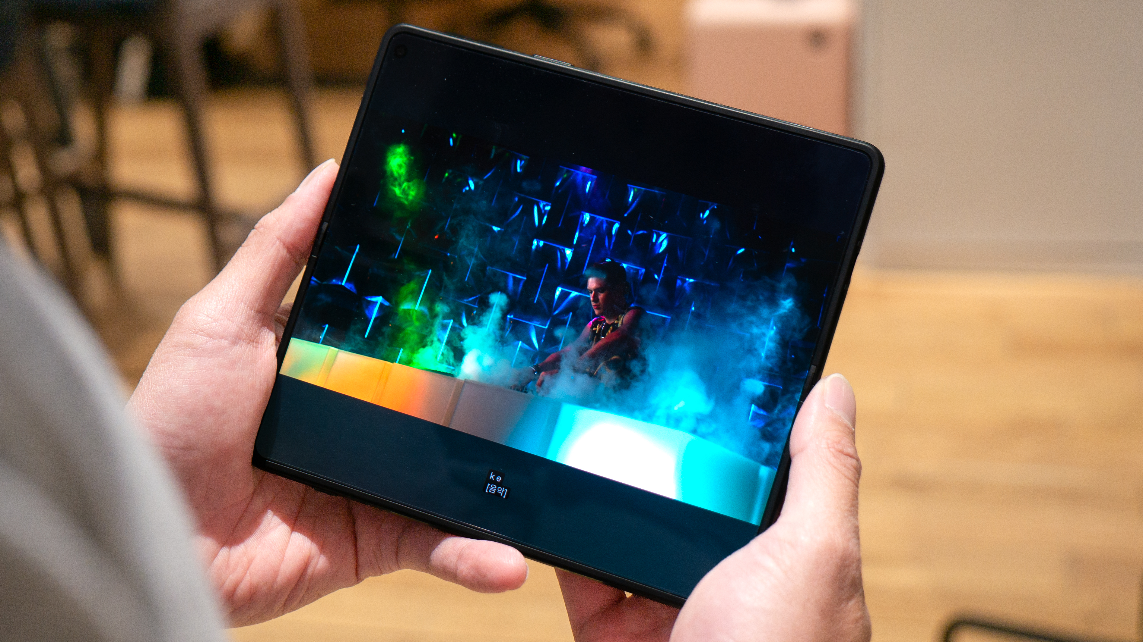 Motorola Razr Fold playing a video.