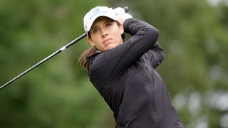 Albane Valenzuela takes a tee shot during the Chevron Championship