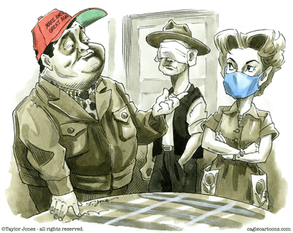 Editorial Cartoon U.S. Honeymooners MAGA masks coronavirus