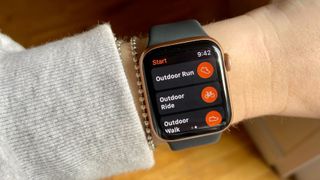 a photo of the strava app on the Apple Watch 6 
